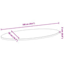 vidaXL világosbarna tömör akácfa ovális alakú asztallap 100x50x2 cm