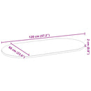 vidaXL tömör akácfa ovális alakú asztallap 120 x 60 x 2 cm