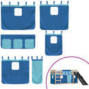 vidaXL kék emeletes ágy csúszdával és függönnyel 90 x 200 cm