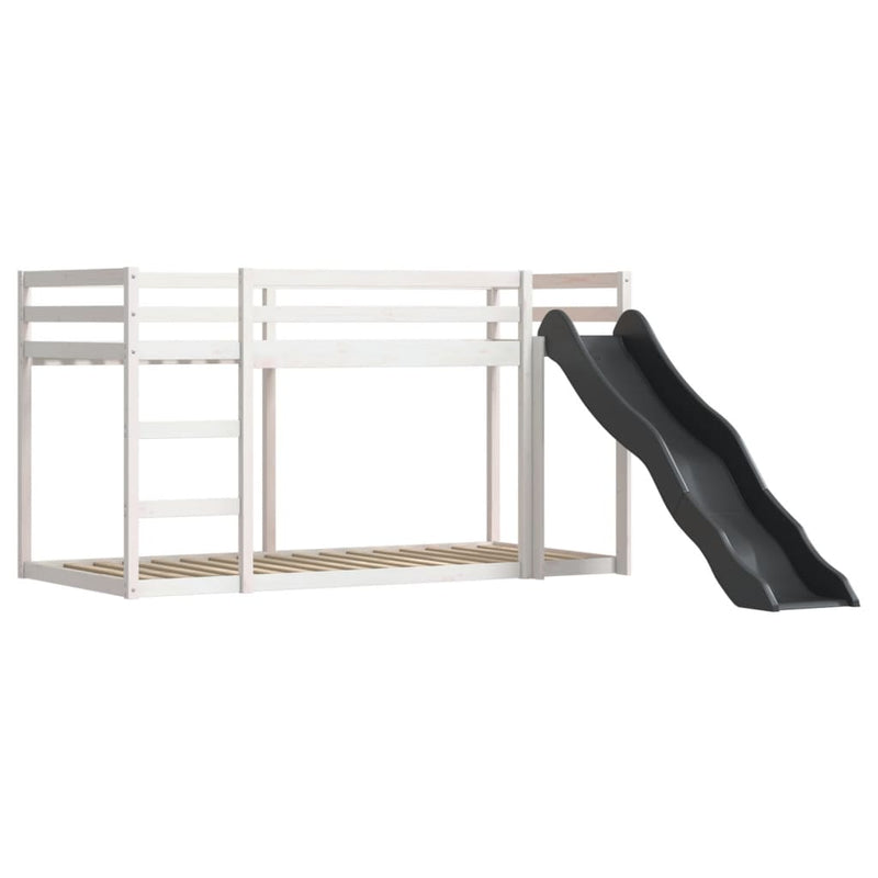 vidaXL kék emeletes ágy csúszdával és függönnyel 90 x 200 cm