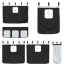 vidaXL fehér-fekete emeletes ágy csúszdával és függönnyel 80 x 200 cm