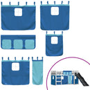 vidaXL kék emeletes ágy csúszdával és függönnyel 80 x 200 cm