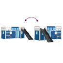 vidaXL kék emeletes ágy csúszdával és függönnyel 80 x 200 cm