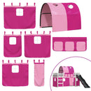 vidaXL rózsaszín emeletes ágy csúszdával és függönnyel 80 x 200 cm