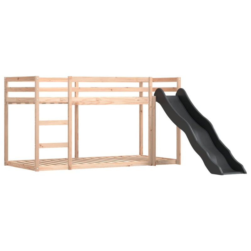 vidaXL kék emeletes ágy csúszdával és függönnyel 90 x 200 cm