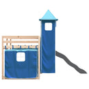 vidaXL kék emeletes ágy csúszdával és függönnyel 90 x 200 cm