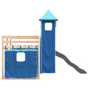 vidaXL kék emeletes ágy csúszdával és függönnyel 80 x 200 cm