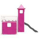 vidaXL rózsaszín emeletes ágy csúszdával és függönnyel 80 x 200 cm