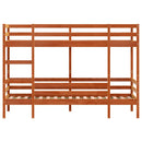 vidaXL viaszbarna tömör fenyőfa emeletes ágy 90x200 cm