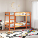 vidaXL viaszbarna tömör fenyőfa emeletes ágy 90x200 cm