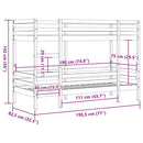 vidaXL viaszbarna tömör fenyőfa emeletes ágy 75 x 190 cm