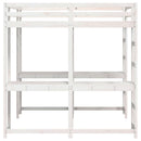 vidaXL fehér tömör fenyőfa galériaágy asztallal és létrával 160x200 cm