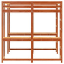 vidaXL barna tömör fenyőfa galériaágy asztallal és létrával 160x200 cm