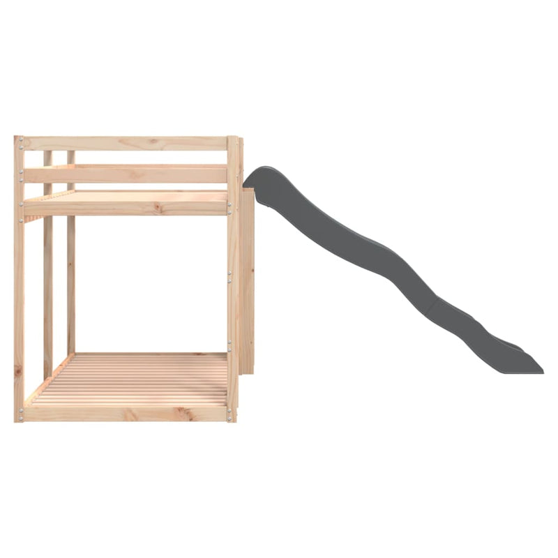 vidaXL tömör fenyőfa emeletes ágy csúszdával és létrával 80 x 200 cm