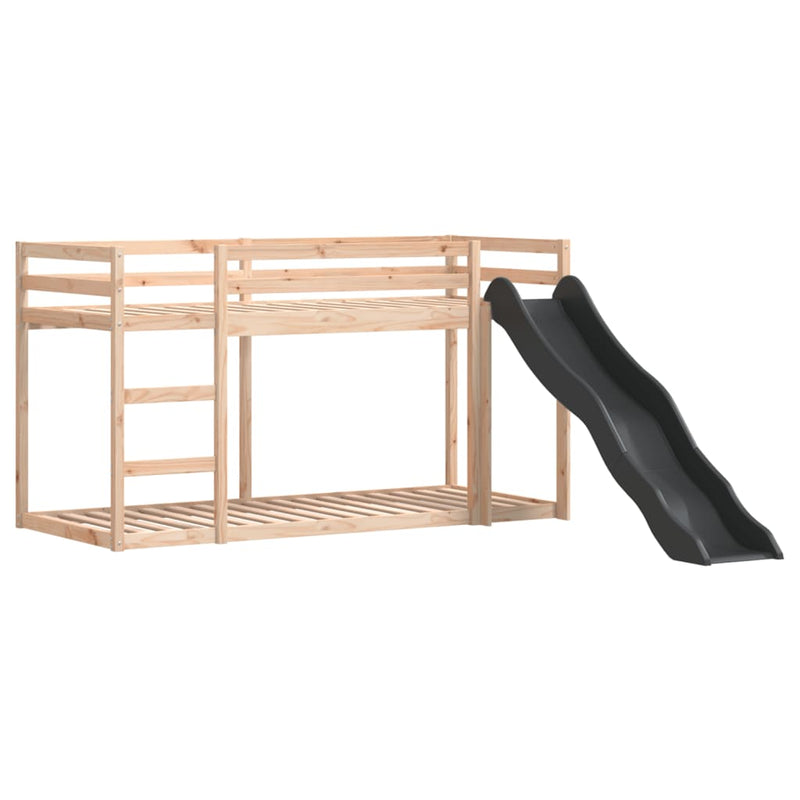 vidaXL tömör fenyőfa emeletes ágy csúszdával és létrával 90 x 200 cm