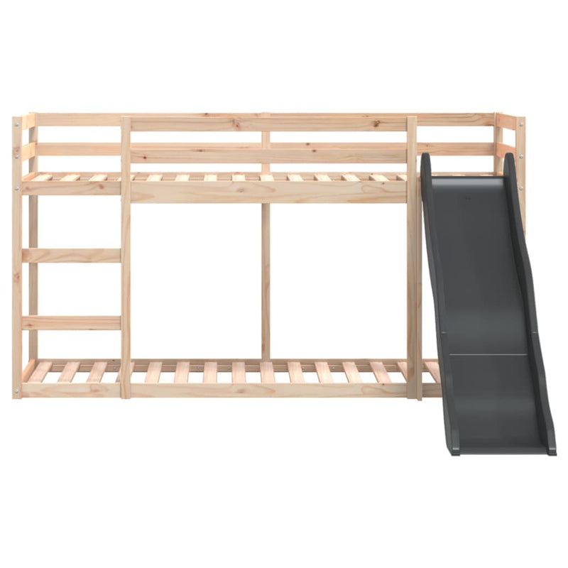 vidaXL tömör fenyőfa emeletes ágy csúszdával és létrával 90 x 200 cm