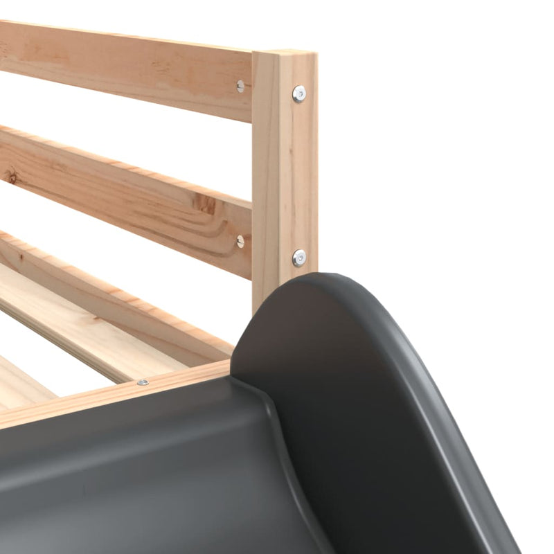 vidaXL tömör fenyőfa emeletes ágy csúszdával és létrával 90 x 200 cm