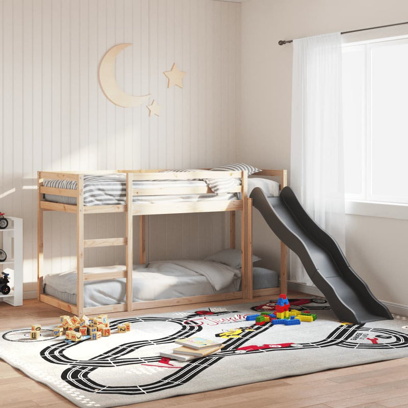 vidaXL tömör fenyőfa emeletes ágy csúszdával és létrával 90 x 200 cm