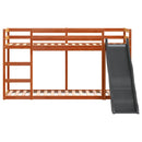 vidaXL barna tömör fenyő emeletes ágy csúszdával és létrával 75x190 cm