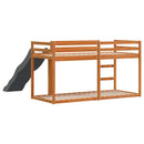 vidaXL barna tömör fenyő emeletes ágy csúszdával és létrával 75x190 cm