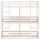 vidaXL fehér tömör fenyőfa hármas emeletes ágy 80 x 200 cm