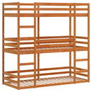 vidaXL viaszbarna tömör fenyőfa háromszintes ágy 80 x 200 cm