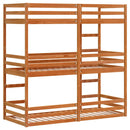 vidaXL viaszbarna tömör fenyőfa háromszintes ágy 80 x 200 cm