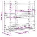 vidaXL viaszbarna tömör fenyőfa háromszintes ágy 80 x 200 cm