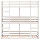 vidaXL fehér tömör fenyőfa háromszintes ágy 90 x 200 cm