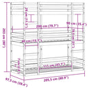 vidaXL viaszbarna tömör fenyőfa háromszintes ágy 90 x 200 cm