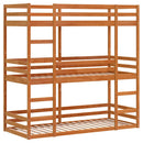 vidaXL viaszbarna tömör fenyőfa háromszintes ágy 90 x 190 cm