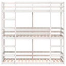 vidaXL fehér tömör fenyőfa háromszintes ágy 75 x 190 cm
