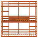 vidaXL viaszbarna tömör fenyőfa háromszintes ágy 75 x 190 cm