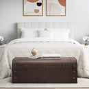 vidaXL sötétbarna furnérlemez kincsesláda zárakkal 110 x 50 x 39,5 cm