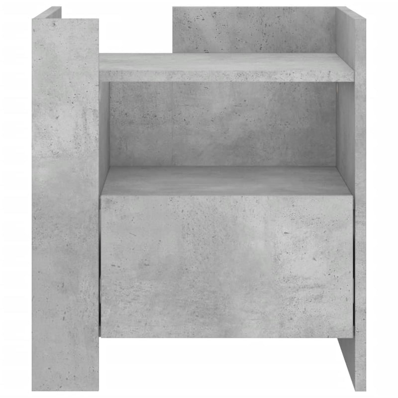 vidaXL betonszürke szerelt fa éjjeliszekrény 45 x 50 x 50 cm