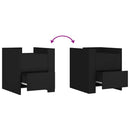 vidaXL fekete szerelt fa éjjeliszekrény 45 x 50 x 50 cm