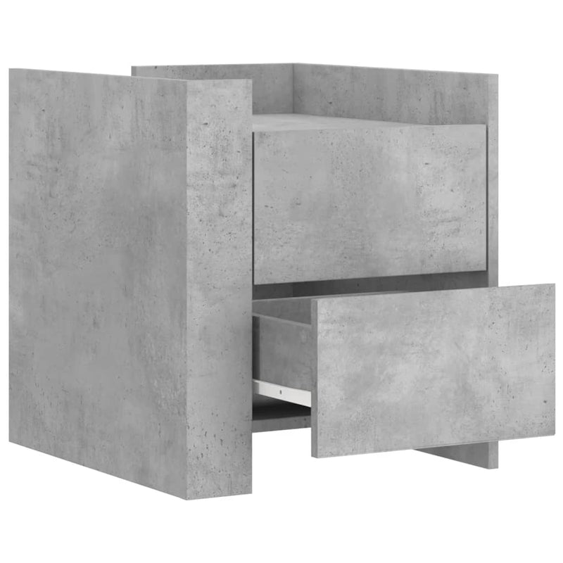 vidaXL betonszürke szerelt fa éjjeliszekrény 45 x 50 x 50 cm