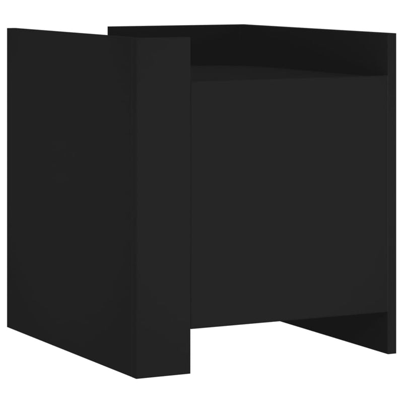 vidaXL fekete szerelt fa éjjeliszekrény 45 x 50 x 50 cm