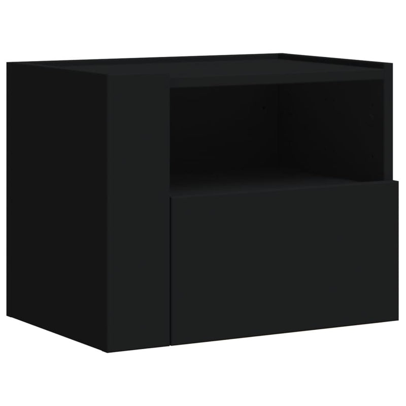 vidaXL 2 db fekete falra szerelhető éjjeliszekrény 45 x 30 x 35 cm