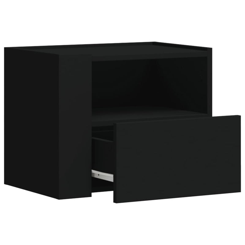 vidaXL 2 db fekete falra szerelhető éjjeliszekrény 45 x 30 x 35 cm