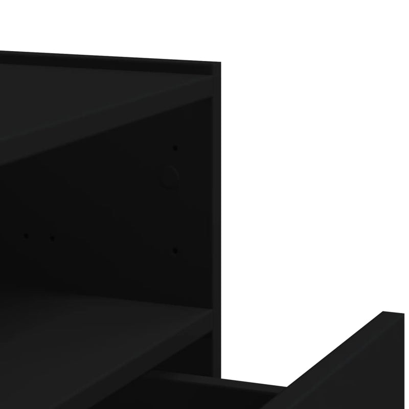 vidaXL 2 db fekete falra szerelhető éjjeliszekrény 45 x 30 x 35 cm