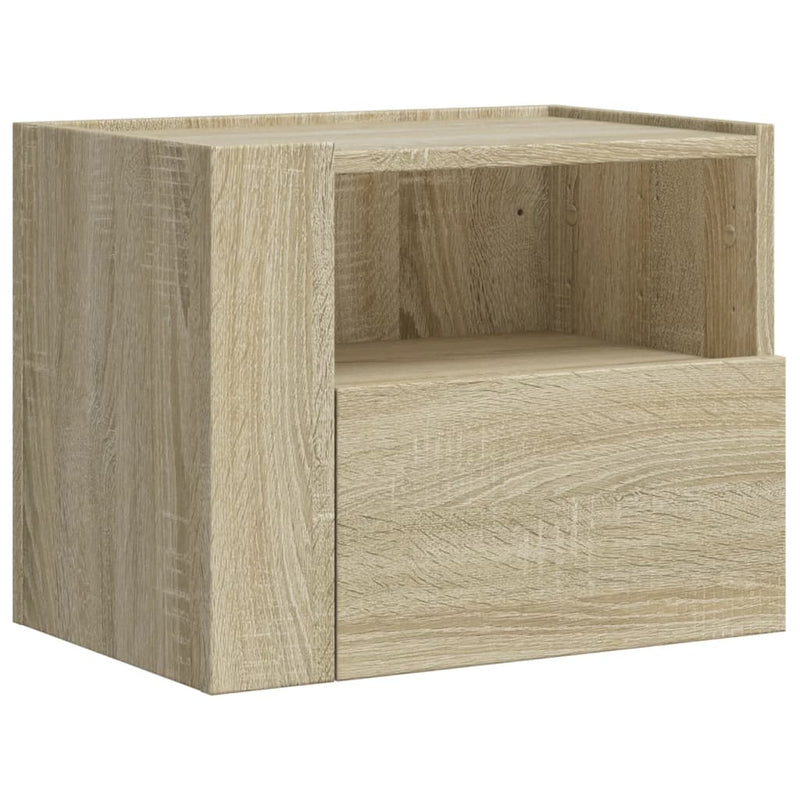 vidaXL sonoma tölgy színű falra szerelhető éjjeliszekrény 45x30x35 cm