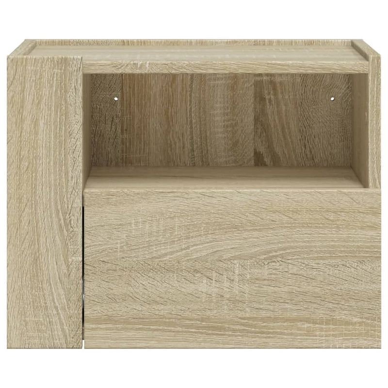 vidaXL sonoma tölgy színű falra szerelhető éjjeliszekrény 45x30x35 cm