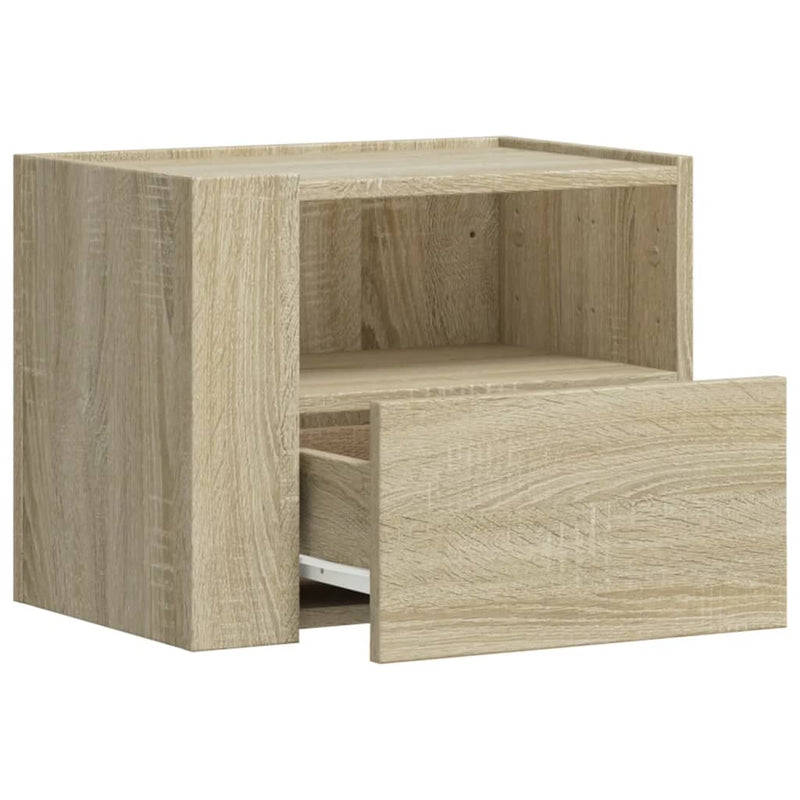 vidaXL sonoma tölgy színű falra szerelhető éjjeliszekrény 45x30x35 cm
