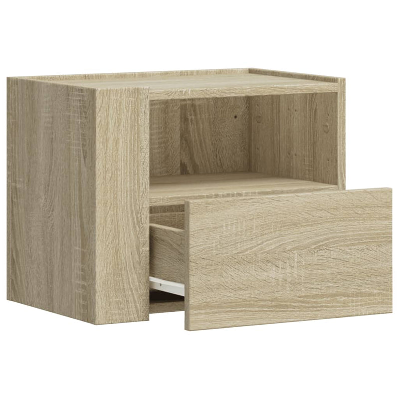 vidaXL 2 db sonoma tölgy színű fali éjjeliszekrény 45 x 30 x 35 cm