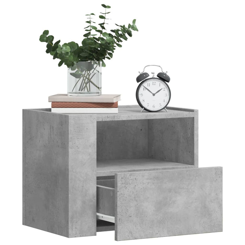 vidaXL betonszürke falra szerelhető éjjeliszekrény 45 x 30 x 35 cm