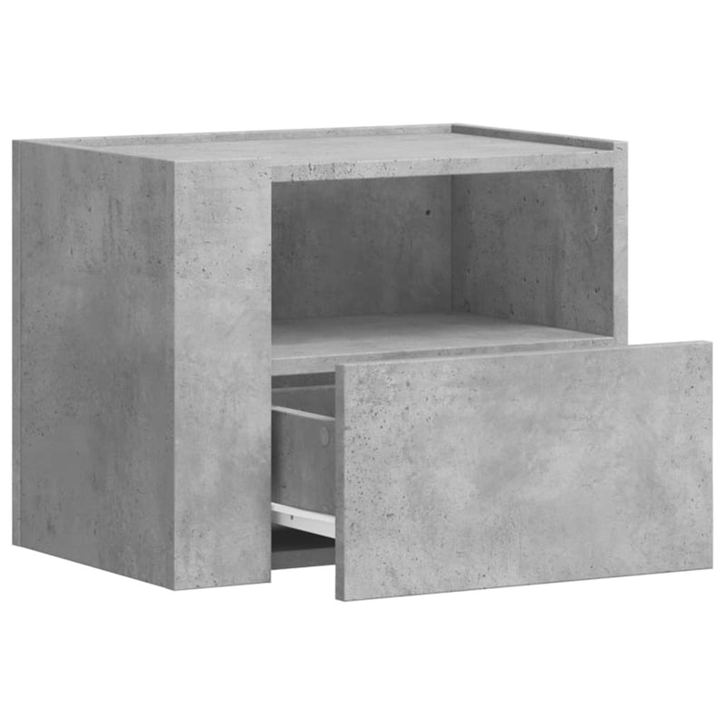 vidaXL betonszürke falra szerelhető éjjeliszekrény 45 x 30 x 35 cm