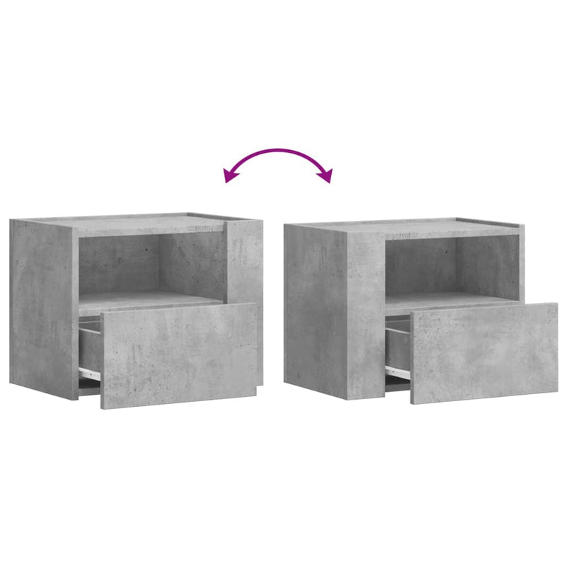vidaXL betonszürke falra szerelhető éjjeliszekrény 45 x 30 x 35 cm