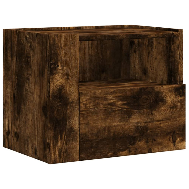 vidaXL 2db füstös tölgy színű fali éjjeliszekrény 45 x 30 x 35 cm