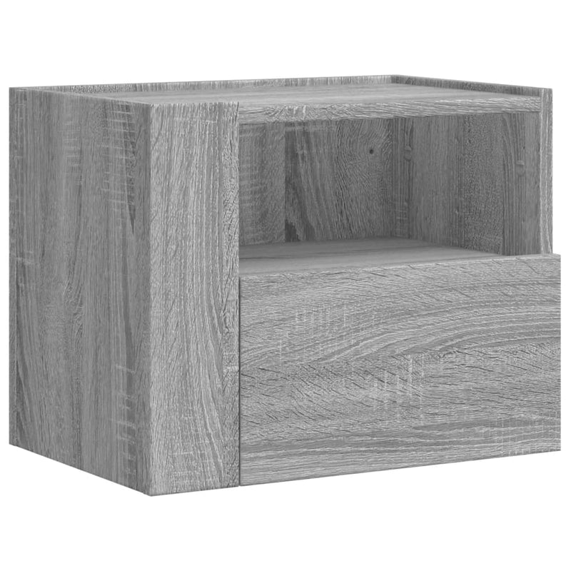 vidaXL 2 db szürke sonoma színű fali éjjeliszekrény 45 x 30 x 35 cm